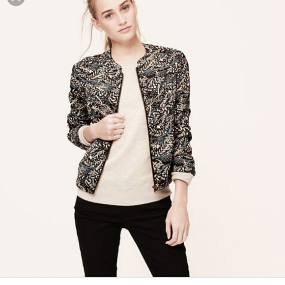 Loft dark floral bomber jacket - Picture 2 of 4